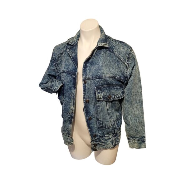 Vintage Belma Distressed 80s Denim Jacket Size Small Blue Retro Acid Wash - Picture 5 of 9